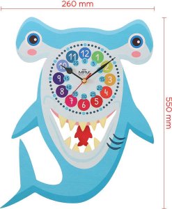 MPM Zegar ścienny dziecięcy rekin MPM E05.4468.A 26 x 55 cm 7