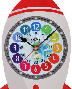 MPM Zegar ścienny dziecięcy rakieta MPM E05.4468.B 20 x 55 cm 3