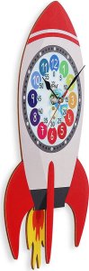 MPM Zegar ścienny dziecięcy rakieta MPM E05.4468.B 20 x 55 cm 4