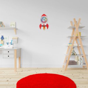 MPM Zegar ścienny dziecięcy rakieta MPM E05.4468.B 20 x 55 cm 8