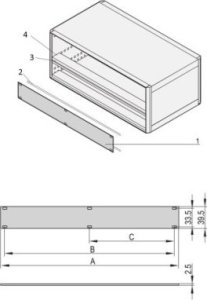 SCHROFF Panel przedni SCHROFF 1 HE, 84 HE, montaż na szynie poziomej, 2,5 mm, al, anodowany z przodu, przewodzący z tyłu 1