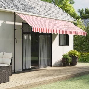 vidaXL vidaXL Lambrekin do markizy, czerwono-białe paski, 4 m 1