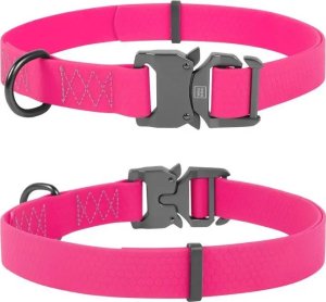 Collar WAU DOG OBROŻA WATERPROOF M 2,0/28-40cm   PVC  RÓŻOWA 1