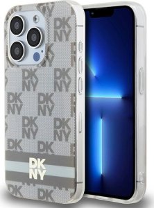 DKNY DKHMP13LHCPTSE iPhone 13 Pro / 13 6.1" beżowy/beige hardcase IML Checkered Mono Pattern & Printed Stripes MagSafe 14