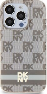 DKNY DKHMP13LHCPTSE iPhone 13 Pro / 13 6.1" beżowy/beige hardcase IML Checkered Mono Pattern & Printed Stripes MagSafe 16