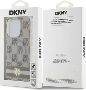 DKNY DKHMP13LHCPTSE iPhone 13 Pro / 13 6.1" beżowy/beige hardcase IML Checkered Mono Pattern & Printed Stripes MagSafe 8