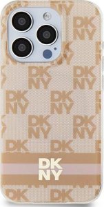 DKNY DKHMP13LHCPTSP iPhone 13 Pro / 13 6.1" różowy/pink hardcase IML Checkered Mono Pattern & Printed Stripes MagSafe 3
