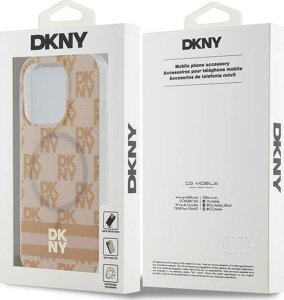 DKNY DKHMP13LHCPTSP iPhone 13 Pro / 13 6.1" różowy/pink hardcase IML Checkered Mono Pattern & Printed Stripes MagSafe 8