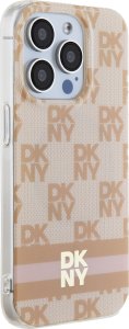 DKNY DKHMP13LHCPTSP iPhone 13 Pro / 13 6.1" różowy/pink hardcase IML Checkered Mono Pattern & Printed Stripes MagSafe 10