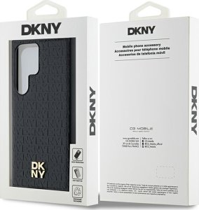 DKNY DKHMS24LPSHRPSK S24 Ultra S928 czarny/black hardcase Leather Pattern Metal Logo MagSafe 15