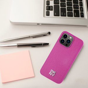 DKNY DKHMS24LPSHRPSK S24 Ultra S928 czarny/black hardcase Leather Pattern Metal Logo MagSafe 4