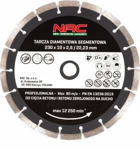 NAC Tarcze diamentowe NAC DC-2SET 230 mm do betonu (2 szt) 3