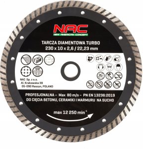 NAC Tarcze diamentowe NAC DC-2SET 230 mm do betonu (2 szt) 4