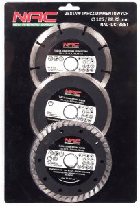 NAC Tarcze diamentowe NAC DC-3SET 125 mm do betonu (3 szt) 2