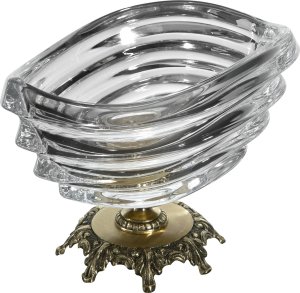 Art-Pol Salaterka szklana na stopie z mosiądzu 104304 2