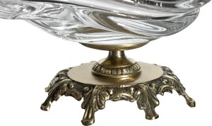 Art-Pol Salaterka szklana na stopie z mosiądzu 104304 3