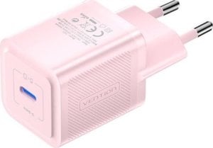 Kabel zasilający Vention Ładowarka sieciowa, Vention, FEPP0-EU, USB-C, 20W, GaN (różowa) 1