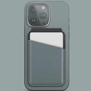 Podstawka Uniq UNIQ Lyden DS magnetyczny portfel RFID i stojak na telefon niebiesko-czarny/washed blue-black 2