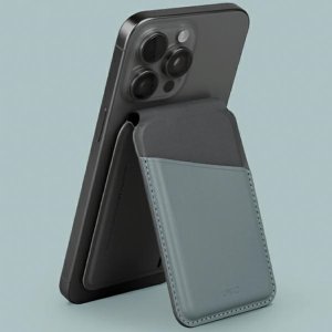 Podstawka Uniq UNIQ Lyden DS magnetyczny portfel RFID i stojak na telefon niebiesko-czarny/washed blue-black 3