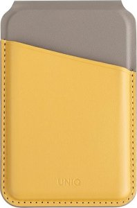 Podstawka Uniq UNIQ Lyden DS magnetyczny portfel RFID i stojak na telefon żółto-szary/canary yellow-flint grey 1