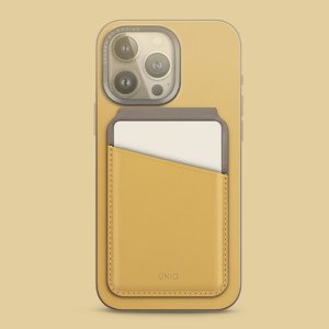 Podstawka Uniq UNIQ Lyden DS magnetyczny portfel RFID i stojak na telefon żółto-szary/canary yellow-flint grey 12