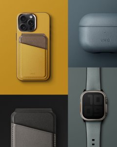 Podstawka Uniq UNIQ Lyden DS magnetyczny portfel RFID i stojak na telefon żółto-szary/canary yellow-flint grey 13