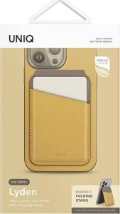 Podstawka Uniq UNIQ Lyden DS magnetyczny portfel RFID i stojak na telefon żółto-szary/canary yellow-flint grey 20