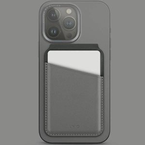 Podstawka Uniq Lyden DS magnetyczny portfel RFID i stojak na telefon szaro-czarny/charcoal grey-black 14