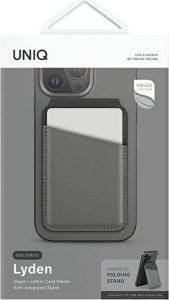 Podstawka Uniq Lyden DS magnetyczny portfel RFID i stojak na telefon szaro-czarny/charcoal grey-black 18
