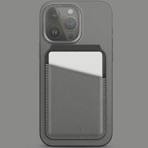 Podstawka Uniq Lyden DS magnetyczny portfel RFID i stojak na telefon szaro-czarny/charcoal grey-black 2