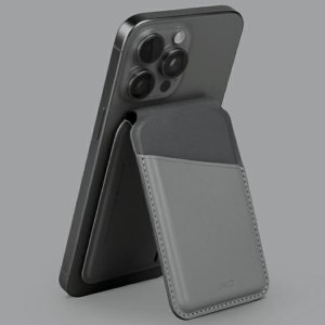 Podstawka Uniq Lyden DS magnetyczny portfel RFID i stojak na telefon szaro-czarny/charcoal grey-black 3