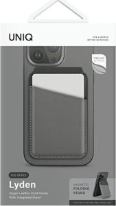 Podstawka Uniq Lyden DS magnetyczny portfel RFID i stojak na telefon szaro-czarny/charcoal grey-black 6