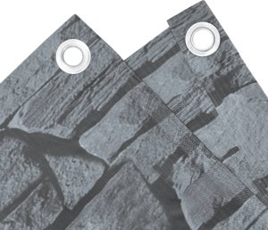 vidaXL Osłona na ogrodzenie, szara, kamienie łupkowe, 600x120 cm, PVC 4