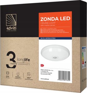 Lampa sufitowa Energizer ORNO ZONDA LED 16W WHITE PC LAMP WHITE PIR MOTION SENSOR 6