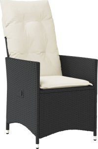 vidaXL vidaXL 3-cz. zestaw mebli bistro, poduszki, czarny rattan PE i akacja 3
