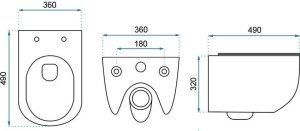 Rea ZESTAW WC CARTER RIMLESS SLIM + BIDET CARTER MINI 10