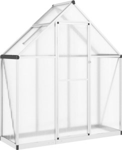 vidaXL Szklarnia z ramą podstawy, srebrna, 169x58x195 cm, aluminium 2