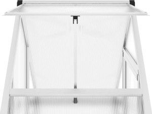 vidaXL Szklarnia z ramą podstawy, srebrna, 169x58x195 cm, aluminium 9