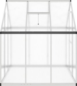 vidaXL vidaXL Szklarnia z ramą podstawy, srebrna, 169x169x195 cm, aluminium 4