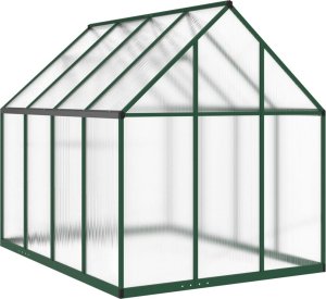 vidaXL vidaXL Szklarnia z ramą podstawy, zielona, 224x169x195 cm, aluminium 5