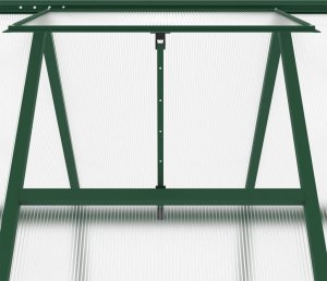 vidaXL vidaXL Szklarnia z ramą podstawy, zielona, 224x169x195 cm, aluminium 9