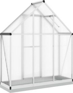 vidaXL vidaXL Szklarnia z ramą podstawy, srebrna, 169x58x202 cm, aluminium 5