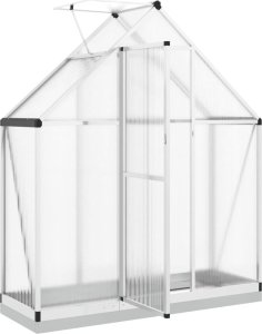 vidaXL vidaXL Szklarnia z ramą podstawy, srebrna, 169x58x202 cm, aluminium 6