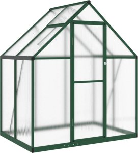 vidaXL vidaXL Szklarnia z ramą podstawy, zielona, 169x114x195 cm, aluminium 2