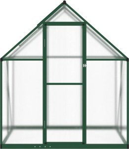 vidaXL vidaXL Szklarnia z ramą podstawy, zielona, 169x114x195 cm, aluminium 3