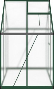 vidaXL vidaXL Szklarnia z ramą podstawy, zielona, 169x114x195 cm, aluminium 4