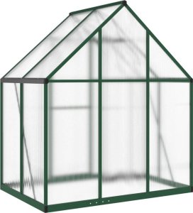 vidaXL vidaXL Szklarnia z ramą podstawy, zielona, 169x114x195 cm, aluminium 5