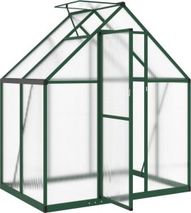 vidaXL vidaXL Szklarnia z ramą podstawy, zielona, 169x114x195 cm, aluminium 6