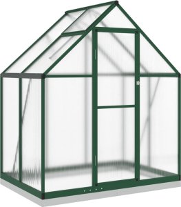 vidaXL vidaXL Szklarnia z ramą podstawy, zielona, 169x114x202 cm, aluminium 2