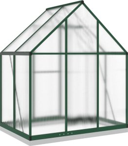 vidaXL vidaXL Szklarnia z ramą podstawy, zielona, 169x114x202 cm, aluminium 5